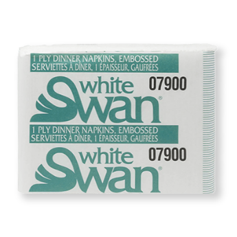 White Swan Dinner Napkin, 1-Ply, 8 fold, 15.8" x 16.8" 250/pkg 12/case