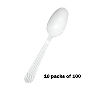 White Heavy Weight Tea Spoons - 10 packs of 100