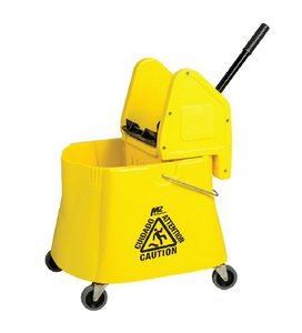 Bucket/Wringer Combo On Castors - Yellow 26-40 Qrt Bucket