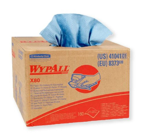 Wypall X80 Blue Wipers 12.5"x16.8" 160/case