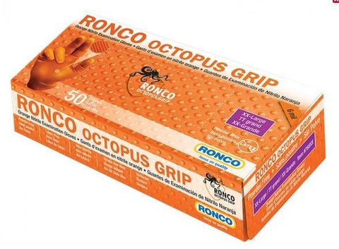 Orange Octopus Grip 6mil Nitrile Gloves-Medium 50/box