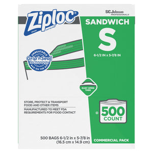 Ziploc 6.5"x6" Sandwich Bag 1.2 mil - 500/box