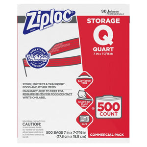 Ziploc 7"x8" Storage Bag 1.7mil - 500/Case