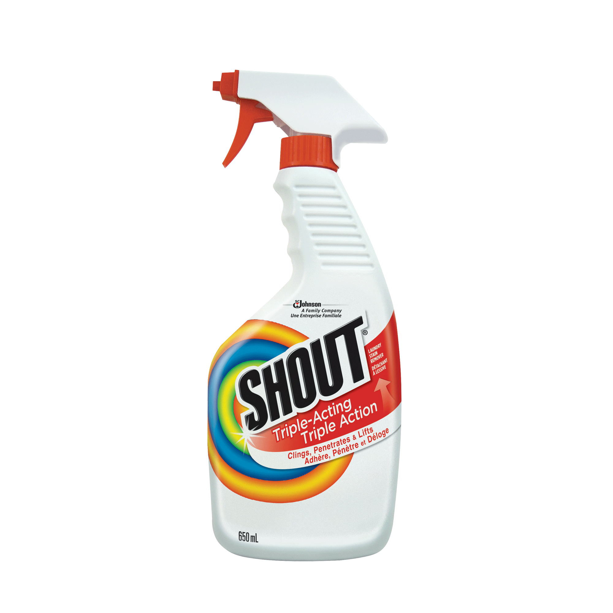 SHOUT Triple-Action Laundry Stain Remover 650ml 8/CS