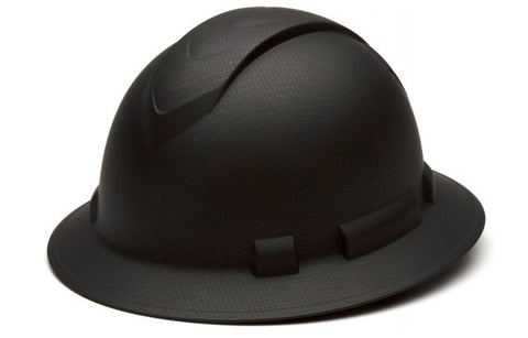 Ridgeline Full Brim Hard Hat 4Pt Ratchet Susp Black Graphite Pattern