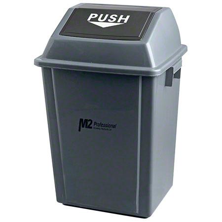 40L Grey Square Garbage Can Swing Lid 19"x15"x13"