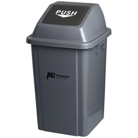 100L Grey Square Garbage Can Swing Lid 25.5"x19"x19"