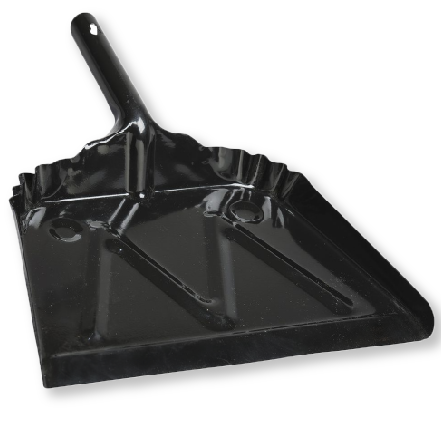 12in Metal Black Enamel Dust Pan 12"