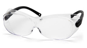 OTS XL Clear Safety Glasses fit over perscription fit over eyewear