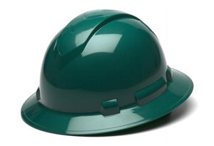 Ridgeline Full Brim Hard Hat 4Pt Ratchet Susp Green