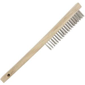 Plastic Handle Wire Scratch Brush 4 x17 Rows 12"